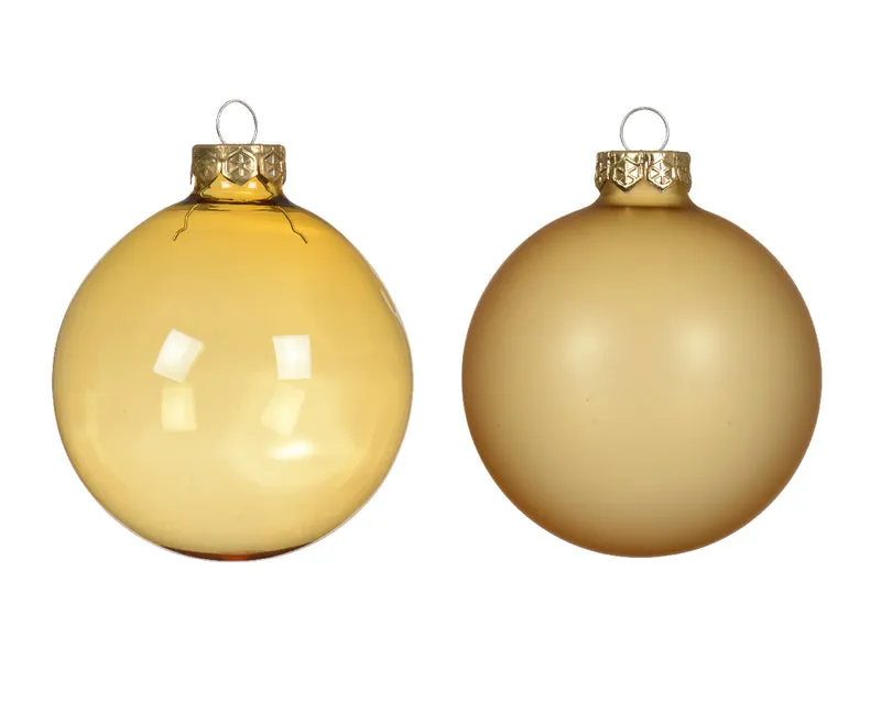 Boules en verre doré clair 8cm mix 4 pcs