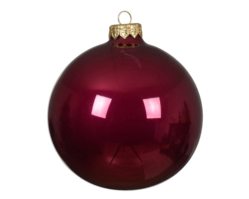 Boules de Noël en verre rouge grenade 10cm