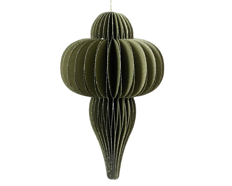 Ornement vert h. 40 cm, diamètre 24 cm