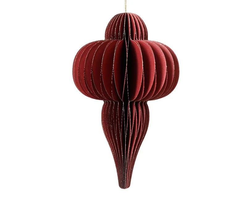 Ornement rouge h. 40 cm, diamètre. 24 cm