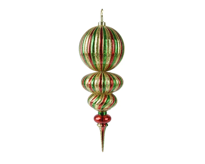 Ornement en polystyrène rouge brillant 15x43 cm