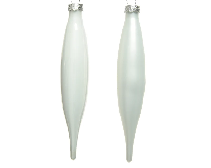 Décoration en verre glaçon blanc x 6