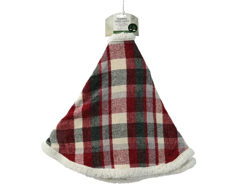 Cache-pieds pour jupe de sapin vert/rouge 100 cm