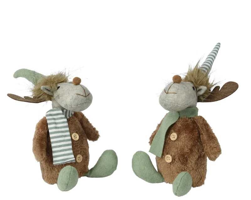 Cerf polyester 14x13x31 cm 2 ass.