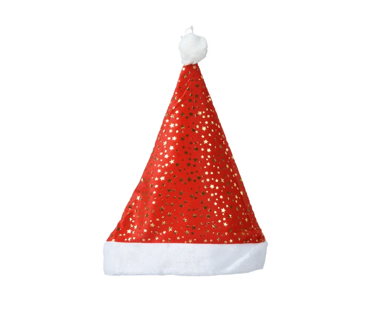 Chapeau de Père Noël rouge/blanc 30x42 cm