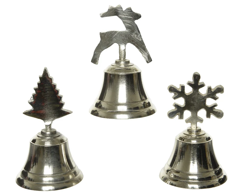 Cloche en aluminium nickel poli 6x6xh10cm