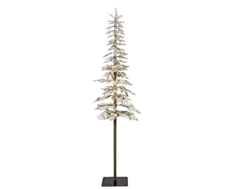 Sapin de Noël enneigé 50x210 cm avec lumières