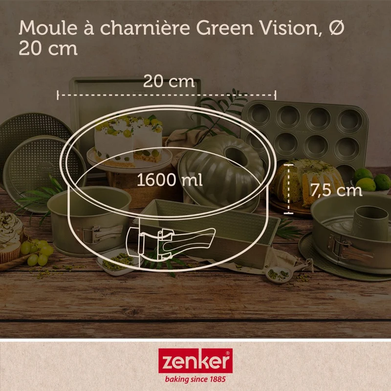 Set de 4 ustensiles de pâtisserie moule à manqué 2 bols et spatule Zenker Green Vision