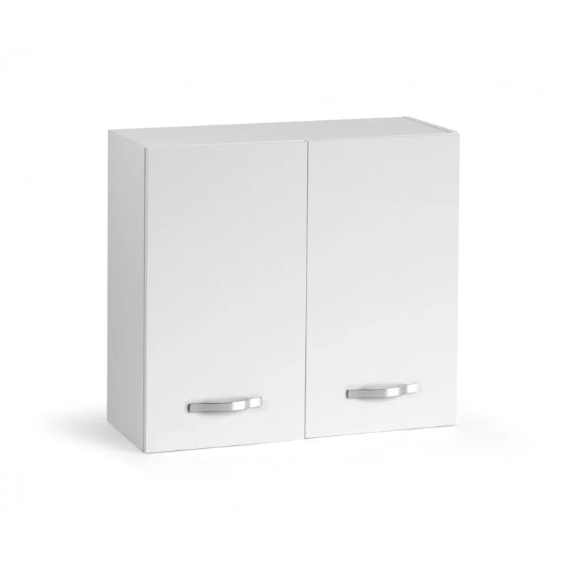 Meuble haut égouttoir blanc frêne, 2 portes, 80x32xH 72 cm