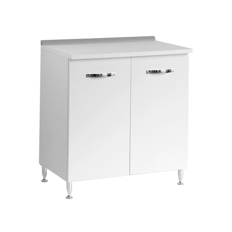 Meuble bas de cuisine Blanc Frêne, 2 portes, 80x50xH 85 cm