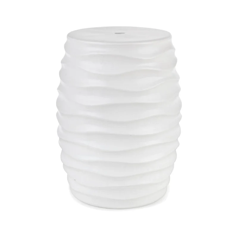 Tabouret vague Sphinx blanc 33x33x46 cm
