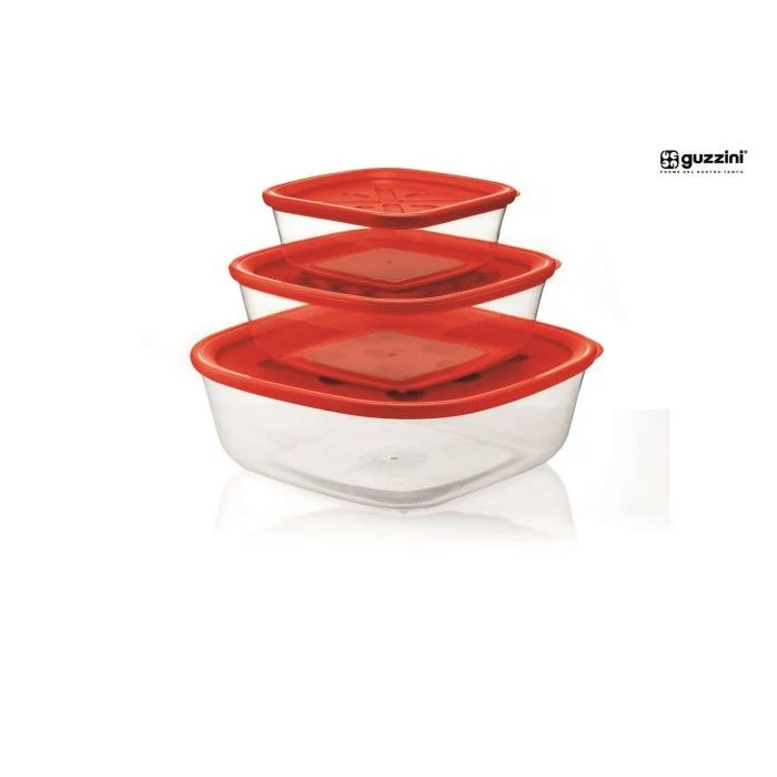Lot de 3 contenants rouges de différentes tailles