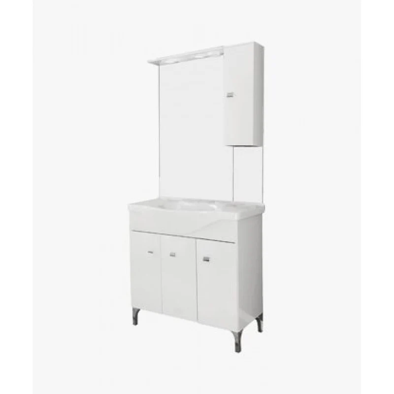 Meuble de salle de bain 86x193x50 cm avec lavabo et miroir