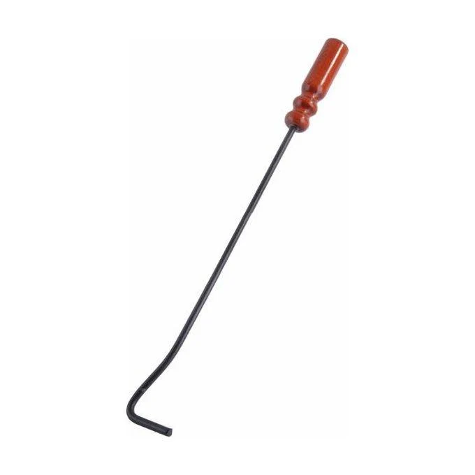 Lampe grise h 55 cm, manche en bois
