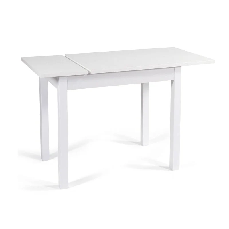 Table à manger extensible Frêne Blanc bois mélaminé 60x90/120 cm