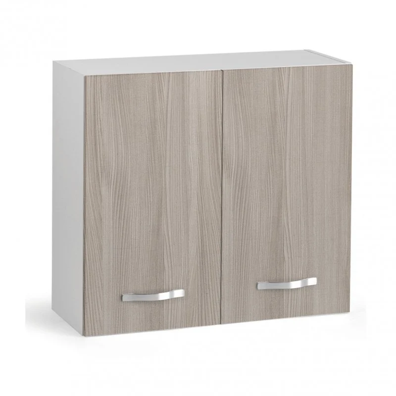 Meuble haut égouttoir blanc avec 2 portes orme, 80x32xH 72 cm