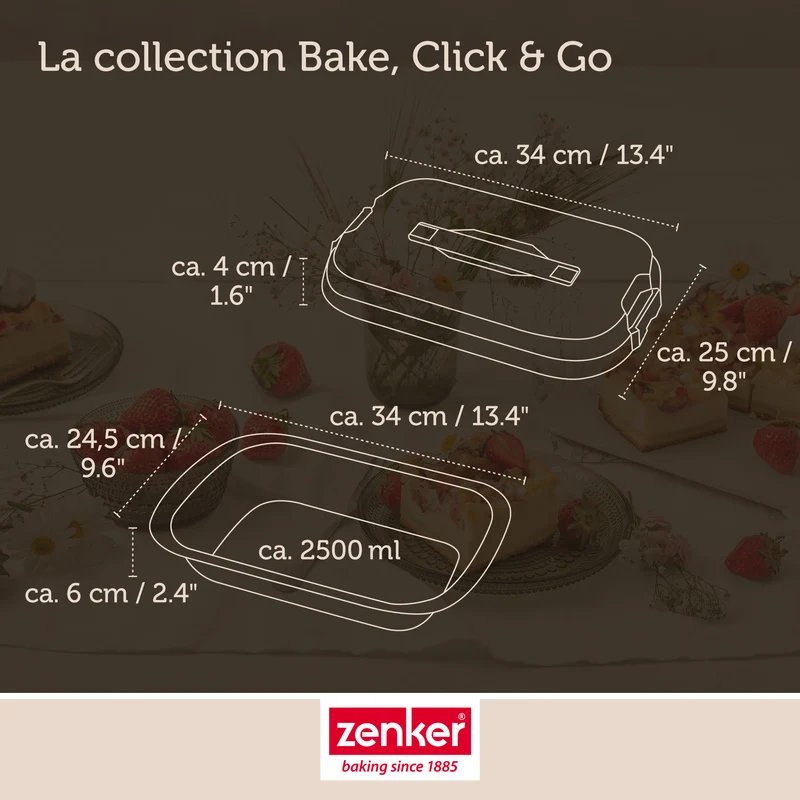 Set de 5 ustensiles de pâtisserie moule à gâteaux bol spatule pâtisserie et verre doseur Zenker Bake Click and Go