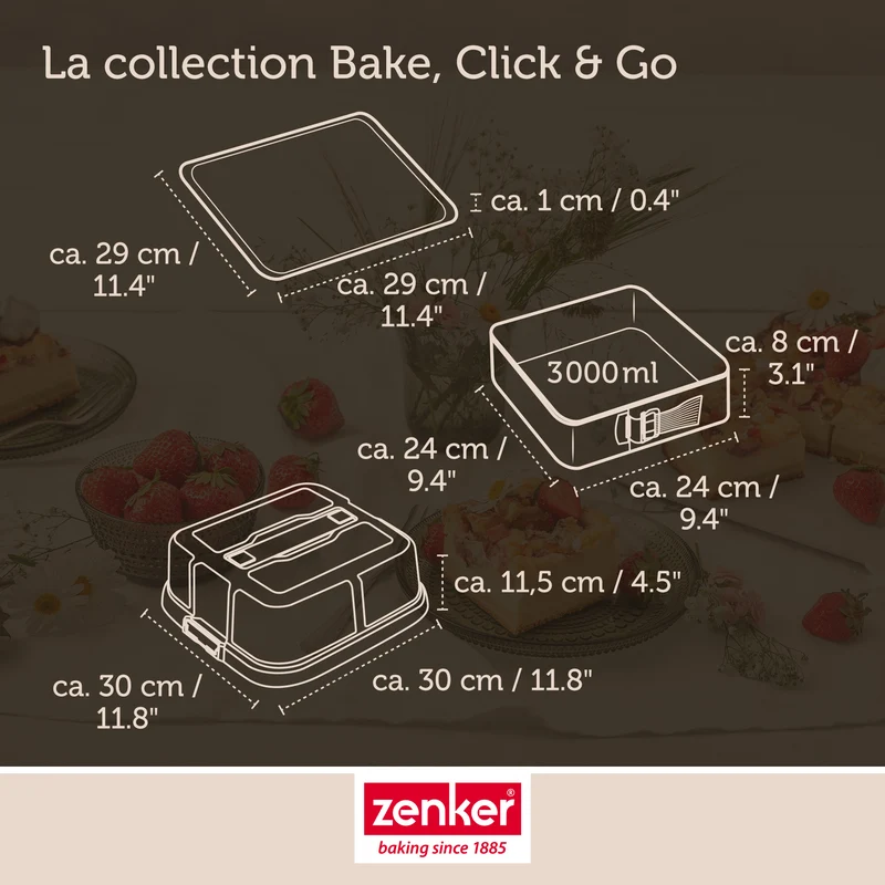 Set de 5 ustensiles de pâtisserie moule à gâteaux bols spatule et verre doseur Zenker Bake Click and Go