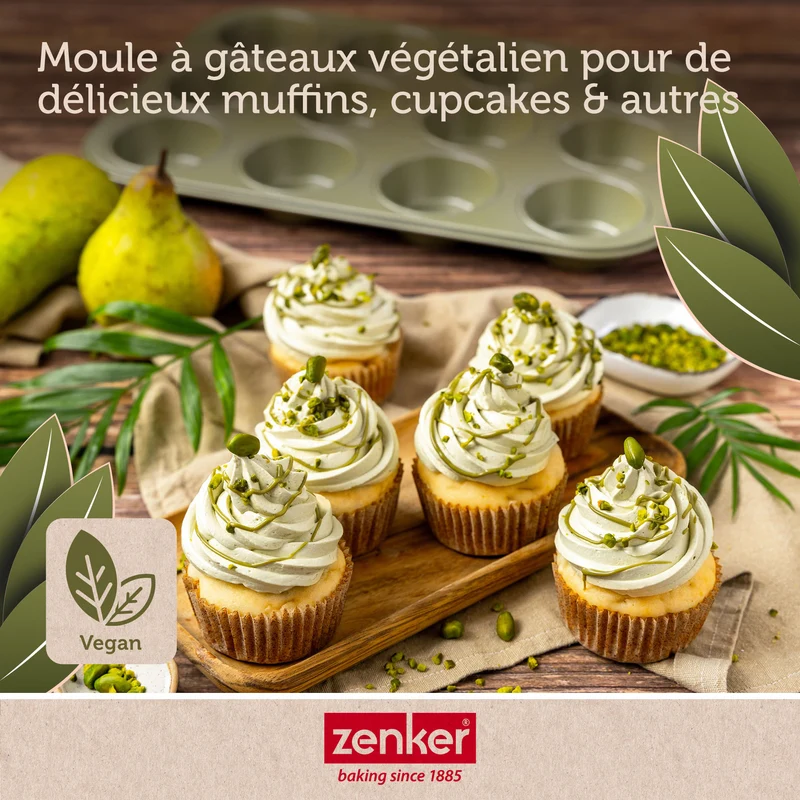 Set de 5 ustensiles de pâtisserie moule à gâteaux bol spatule pâtisserie et verre doseur Zenker Green Vision