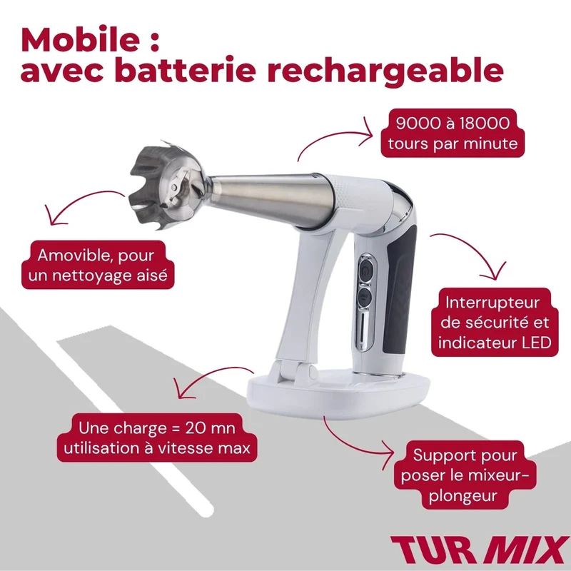 Ensemble mixeur plongeant sans fil Turmix