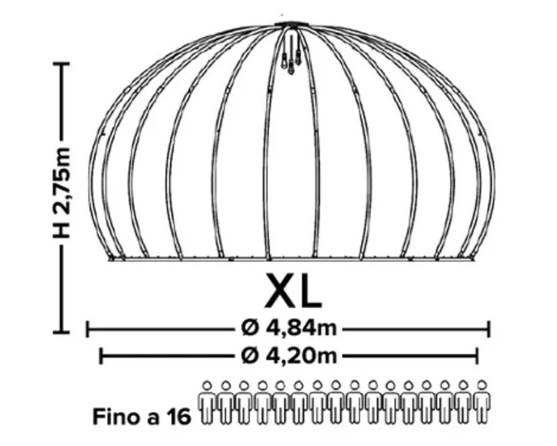 Tente Igloo Panorama 420/484cm en Aluminium