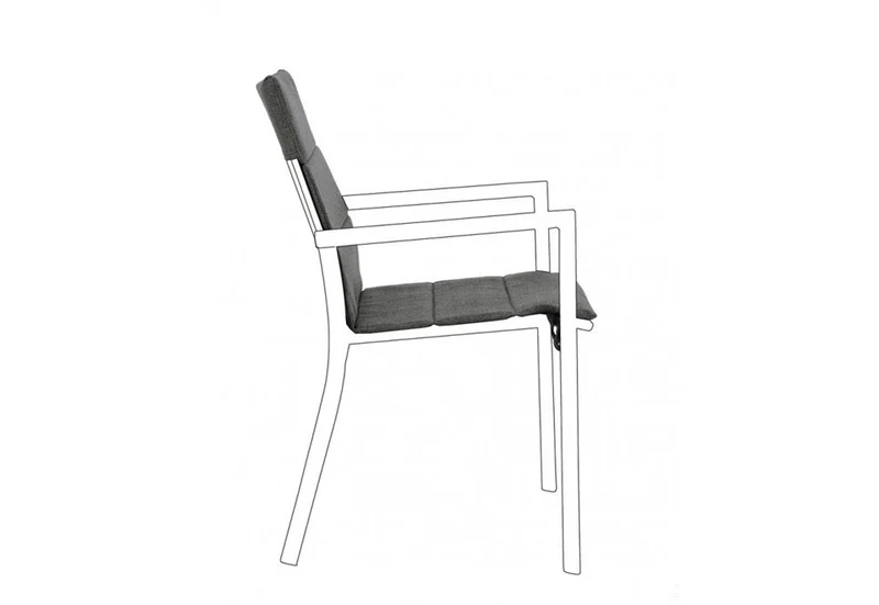 Coussin de Chaise Konnor Gris Foncé - 91x41x1 cm