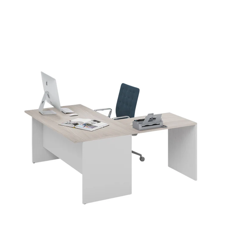Bureau d'angle réversible coloris Olmo H74x160x160cm