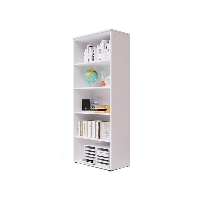 Bibliothèque de bureau ouverte avec plateau blanc H212x90x45cm