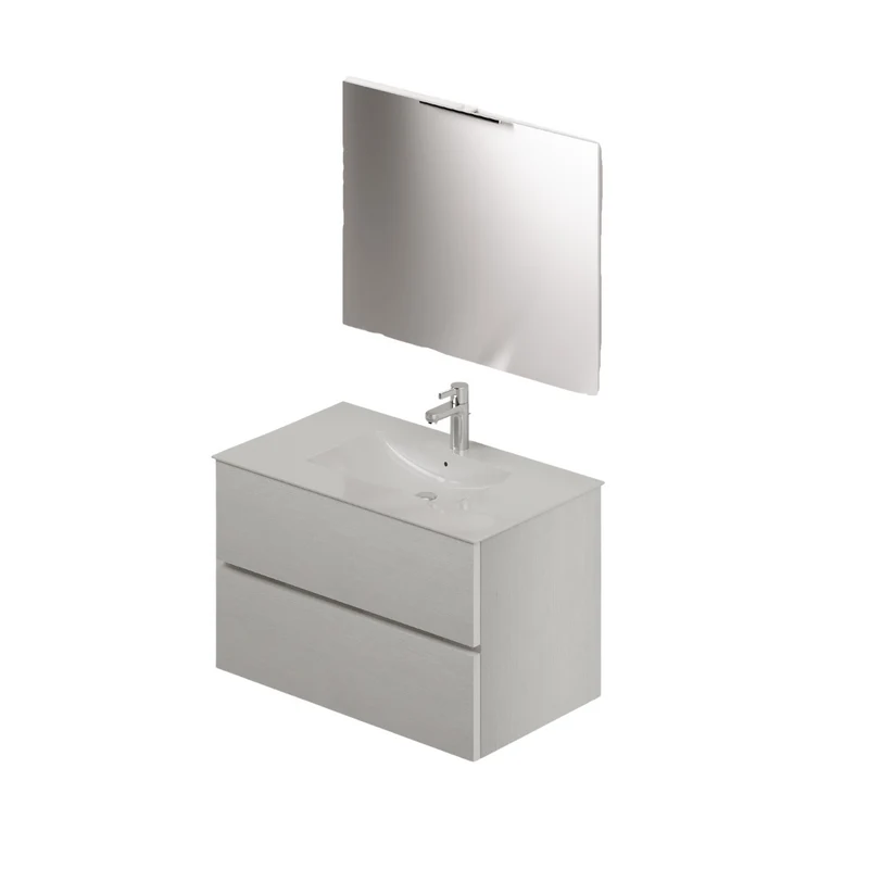 Composition de salle de bain de 80 en coloris Blanc H54x81x46cm