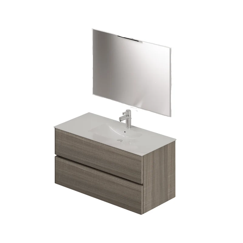 Composition de salle de bain de 100 personnes coloris Olmo H54x101x46cm