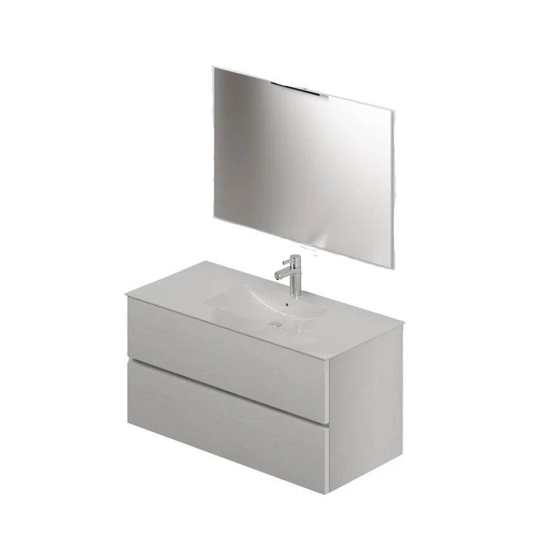 Composition de salle de bain de 100 en Blanc H54x101x46cm