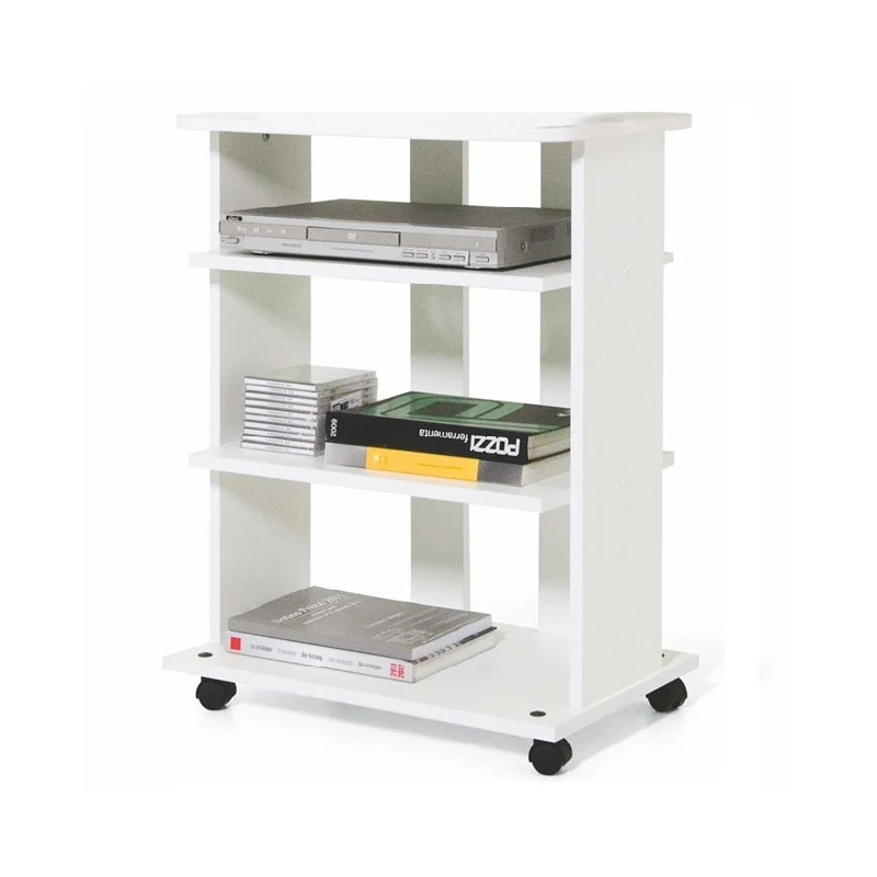Chariot TV 3 Etagères 60x45xH81 Frêne Blanc Crème