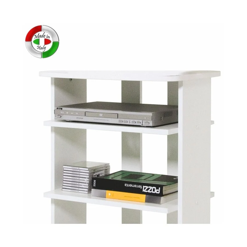 Chariot TV 3 Etagères 60x45xH81 Frêne Blanc Crème