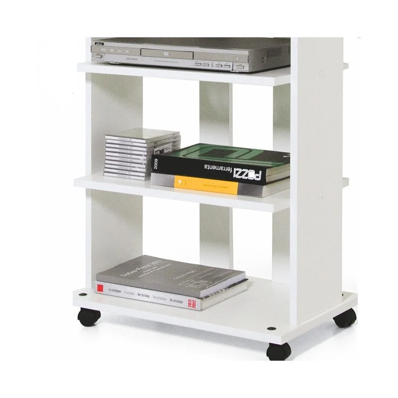Chariot TV 3 Etagères 60x45xH81 Frêne Blanc Crème