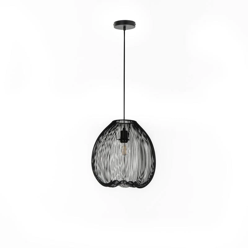 Lustre urbain moderne en métal noir 35 cm