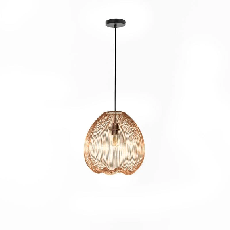 Lustre moderne en métal laiton poli 35 cm