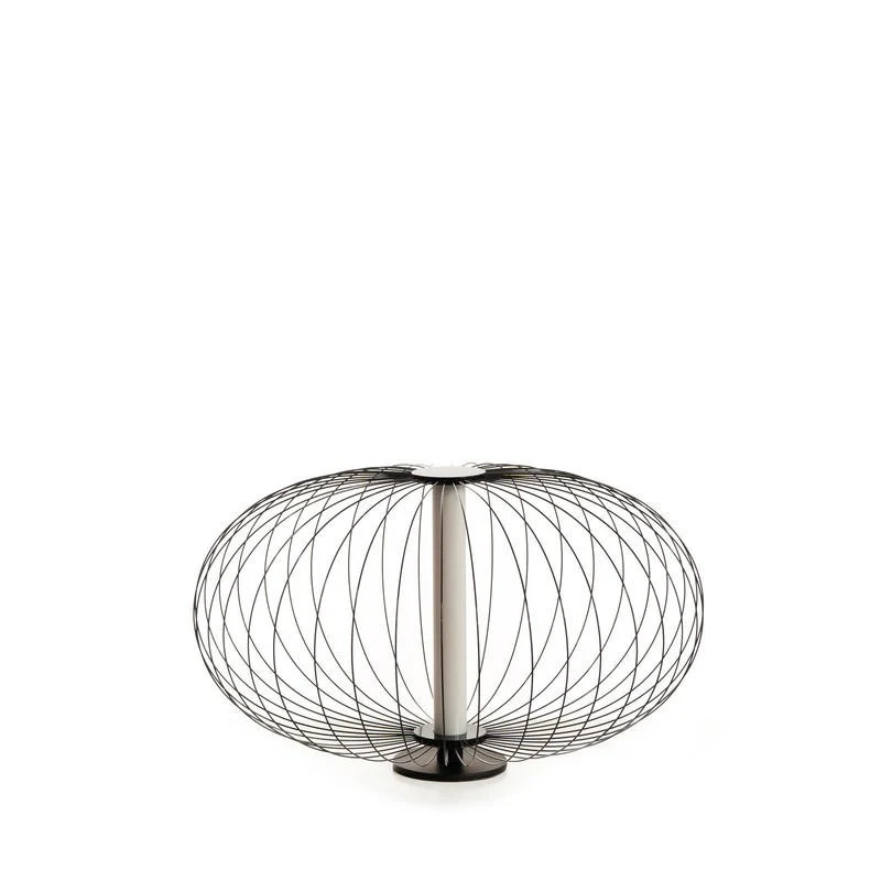 Lampe de table LED avec abat-jour en acier noir poli 50x50xh. 29 cm