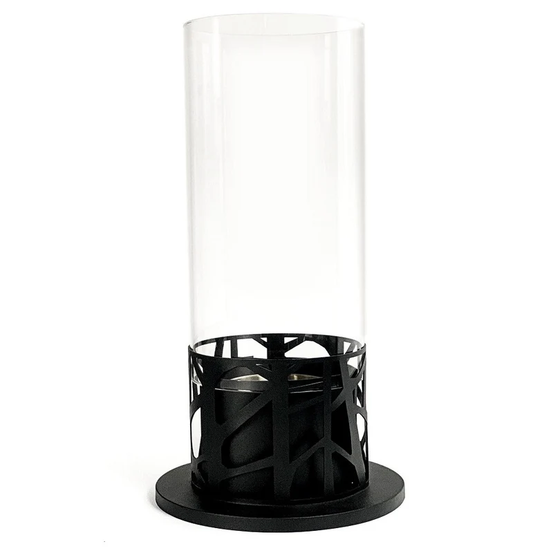 Cheminées au bioéthanol noires sur pied 20,3 x 20,3 xh 50 cm