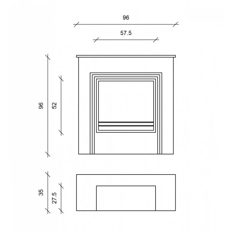 Biocheminée design au sol au bioéthanol blanc 96 x 35 xh 96 cm