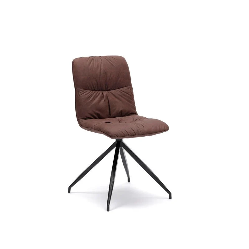 4xChaise en tissu microfibre effet velours marron 438xh. 86,5 cm