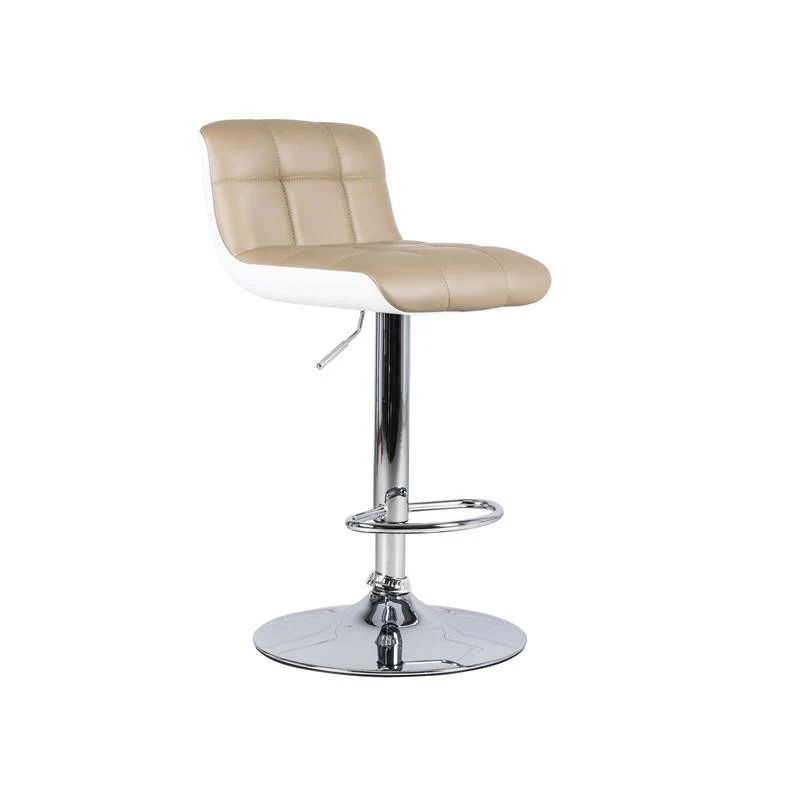 2xTabouret moderne en éco-cuir gris tourterelle à hauteur réglable