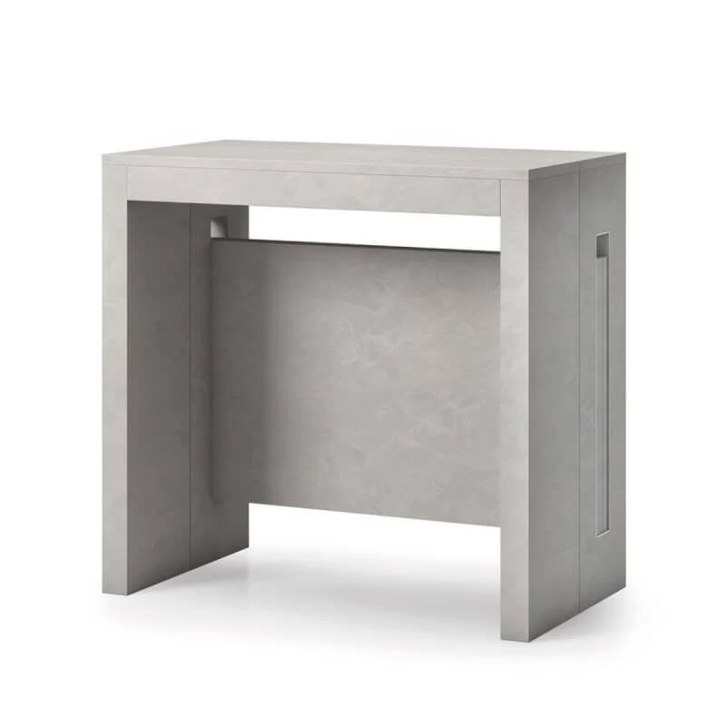 Table console transformable en béton 80x44/186x76 cm