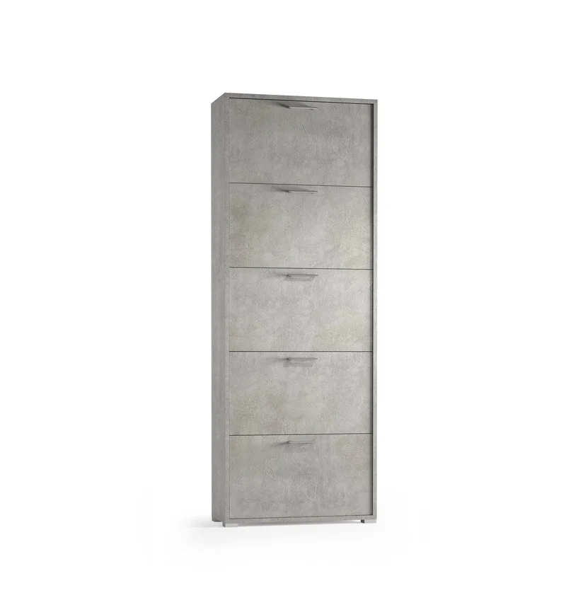 Armoire À Chaussures 5 Portes, Jusqu'à 18 Paires, Ciment