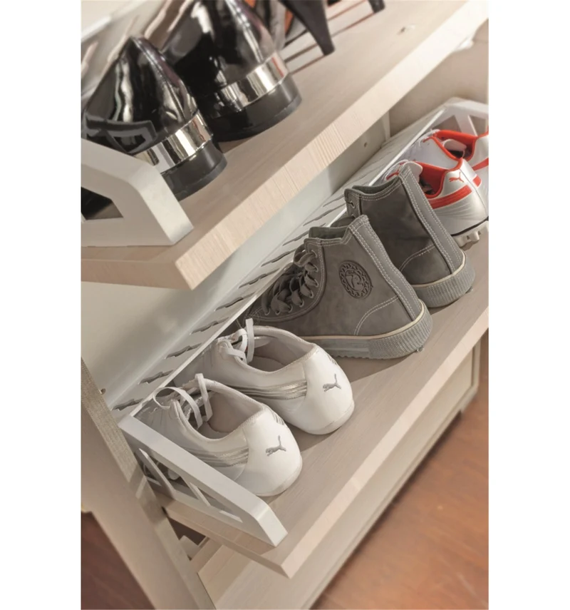 Meuble À Chaussures 5 Portes, Jusqu'à 15 Paires, Tissu/Mélèze
