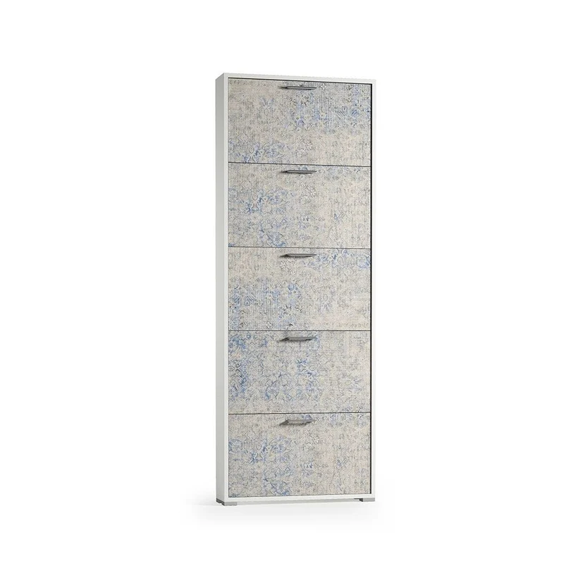 Meuble À Chaussures 5 Portes, Jusqu'à 15 Paires, Blanc Leizu