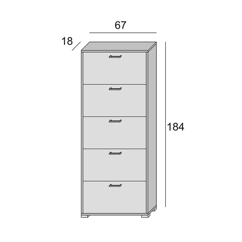 Meuble À Chaussures 5 Portes, Jusqu'à 15 Paires, Blanc Leizu