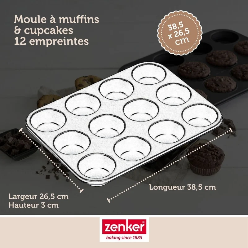 Set de 5 ustensiles de pâtisserie moule à gâteaux bol spatule et verre doseur Black metallic Black mettallic Zenker Black mettallic
