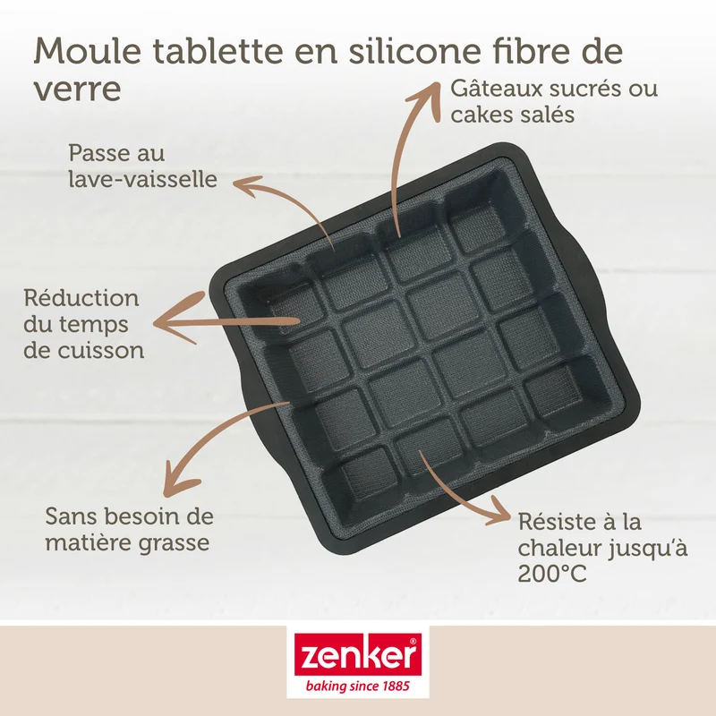 Set de 5 ustensiles de pâtisserie moule à gâteaux bols spatule pâtisserie et verre doseur Silicone fibre de verre Silicone fibre de verre Zenker Silicone fibre de verre