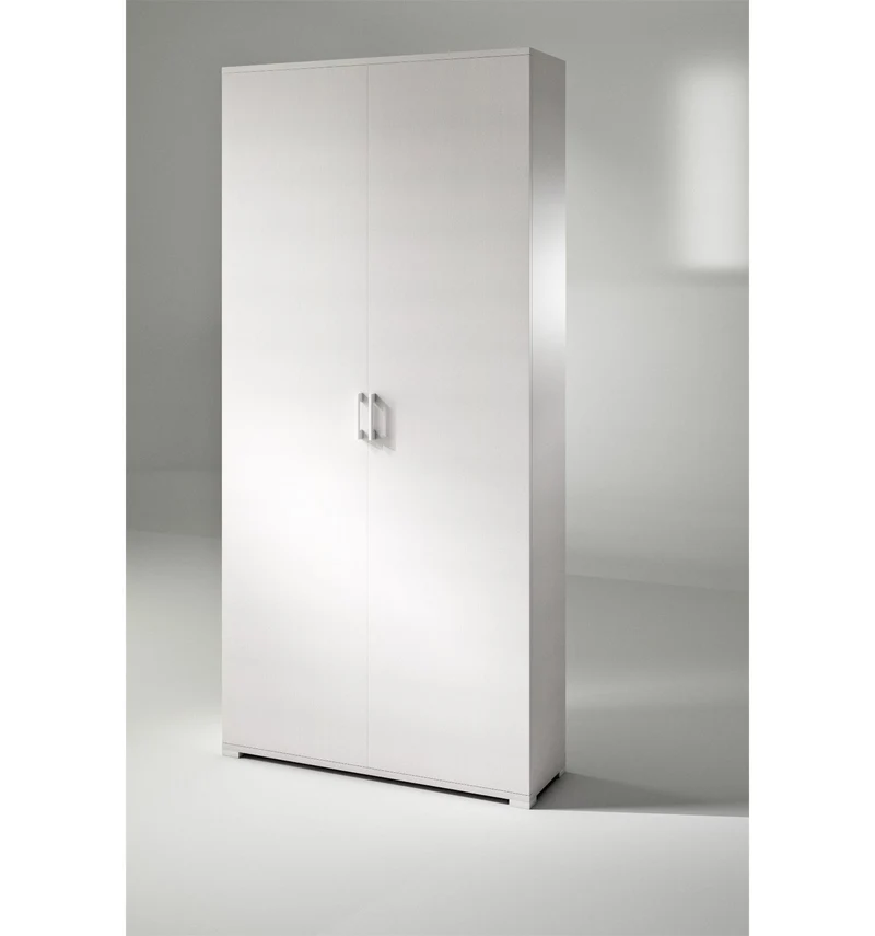 Armoire avec double porte et quatre étagères réglables, blanc ante leizu