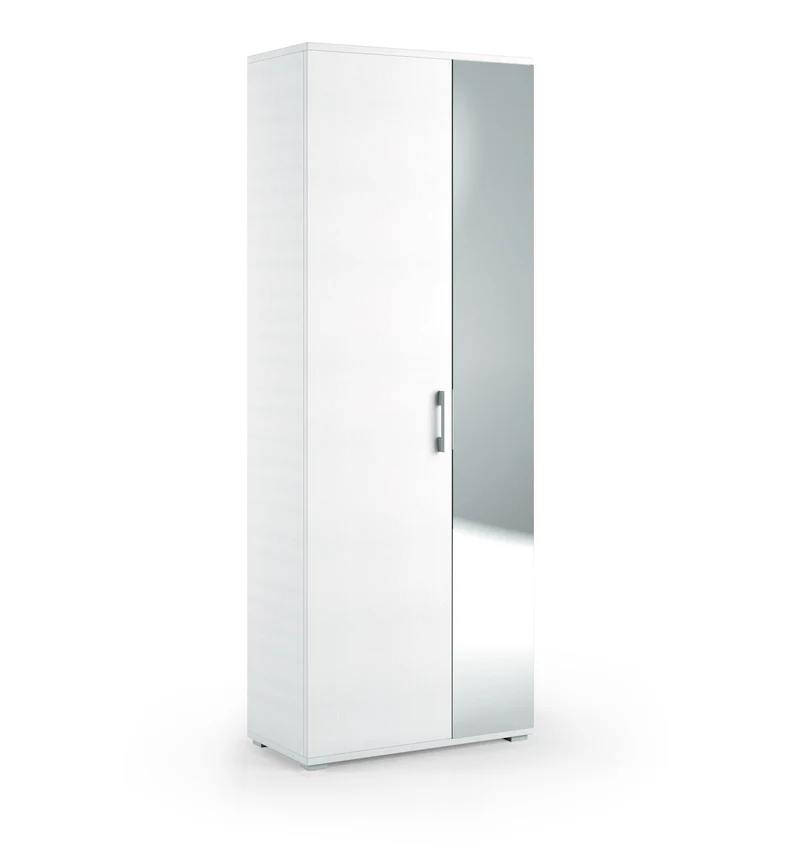 Polyvalent Avec Miroir 1 Tiroir Et 6 Etagères Internes Blanches